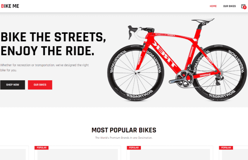Bike Me desktop interface